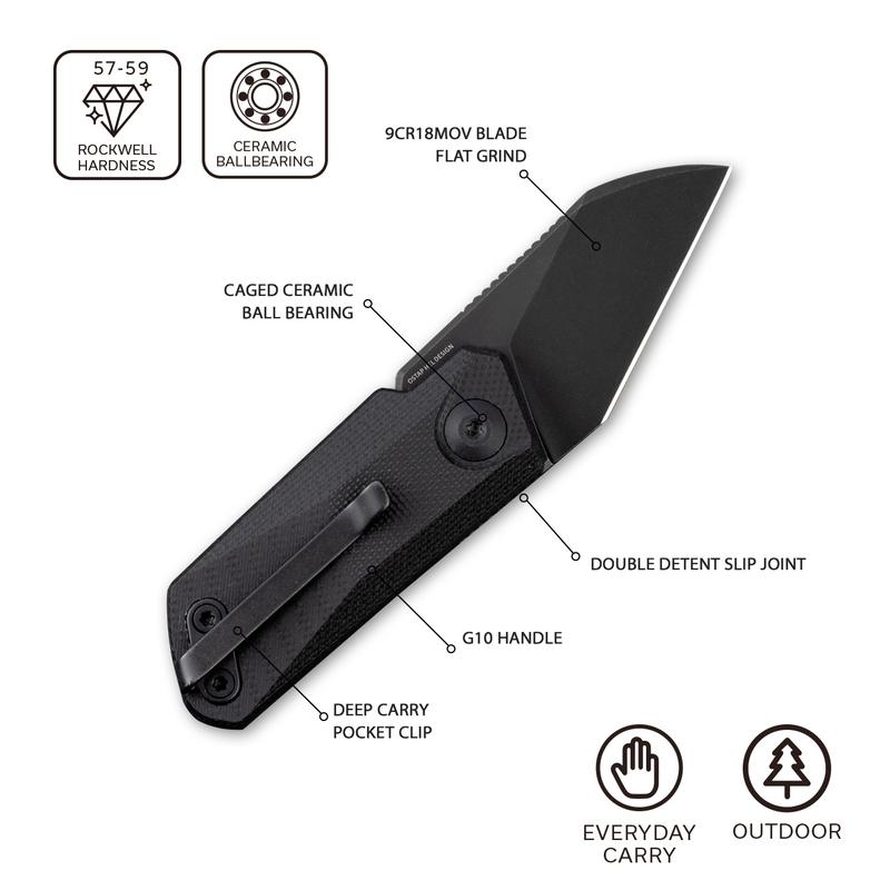 CIVIVI Ki-V Slip Joint Knife black G10 Handle #C2108B