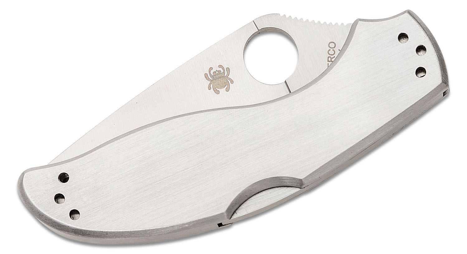 UpTern Folding Knife Satin Plain Blade, Stainless Steel Handles #C261P