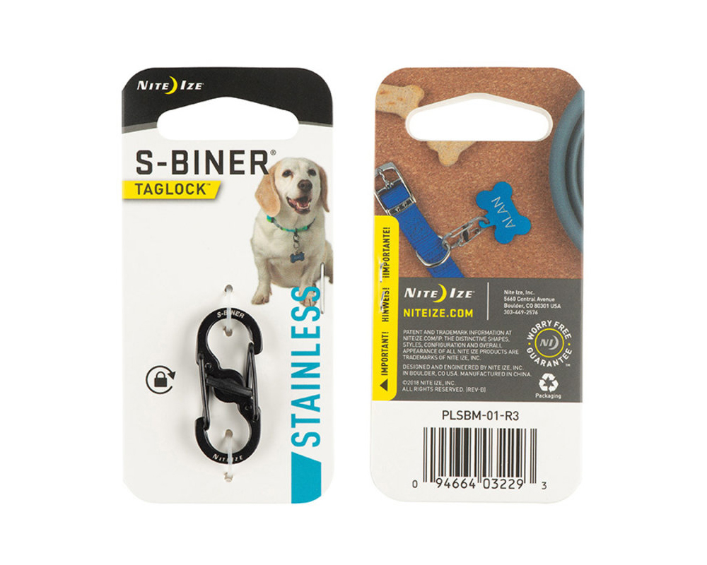 Nite Ize Pet S-Biner Microlock-Black PLSBM-01-R3