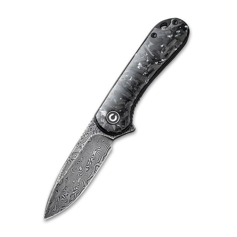 CIVIVI Elementum Shredded CF and Silver Damascus #C907C-DS2