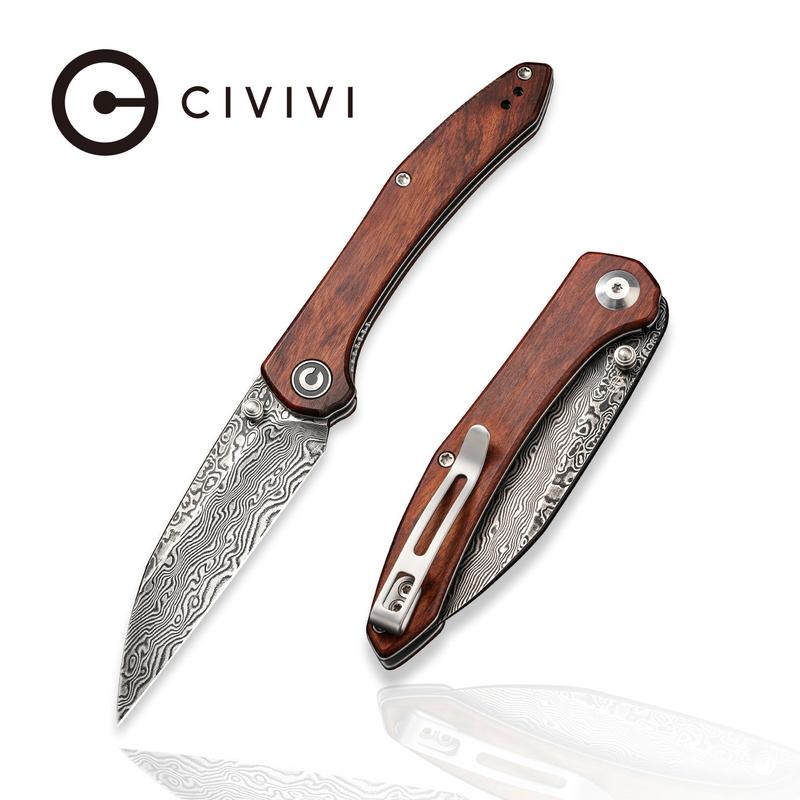 CIVIVI Hadros Wood Damascus #C20004-DS1