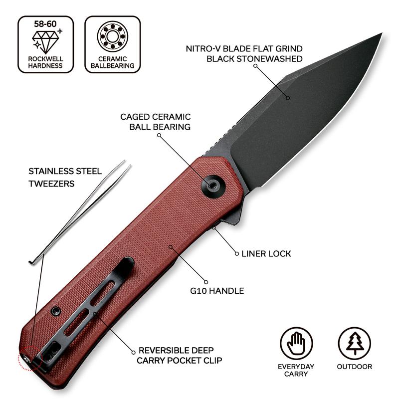 CIVIVI Relic Linerlock Burgundy G10 #C20077B-2