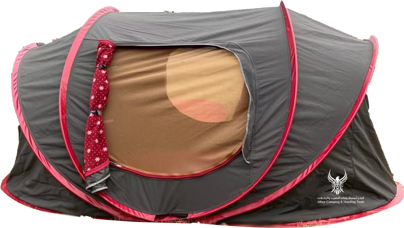 خيمة بني ياس لون رمادي مع احمر (شتوية) كبيرة 300*200*115 سم