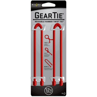 Nite Ize GT12-2PK-10 Gear Tie 12""  Red 2 pk **EOL**" NI5109