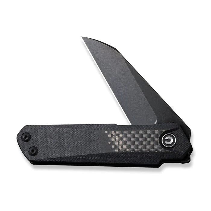 CIVIVI Ki-V Slip plus Black G10 Handles with Twill Carbon Fiber Overlay #C20005B3