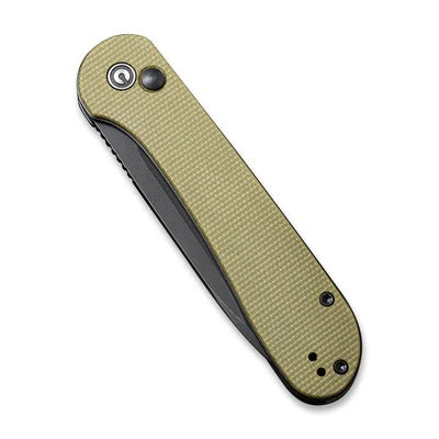 CIVIVI Elementum Button Lock Knife olive Micarta Handle #CIVC2103B