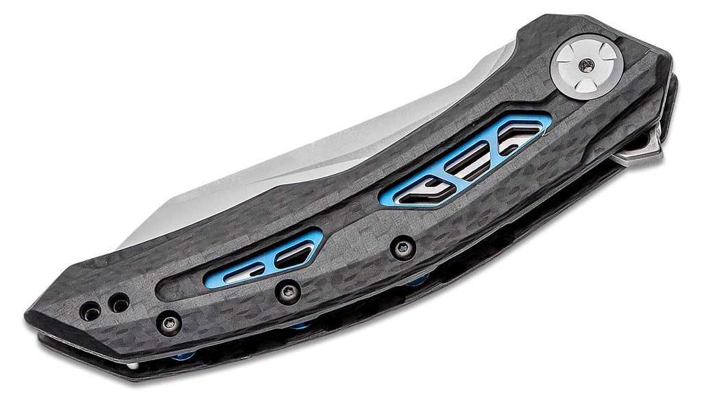 ZT Folding Knife Tuned Detent System CPM-20CV Modified Sheepsfoot Blade & CF Handles #ZT0762