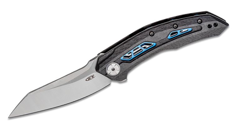 ZT Folding Knife Tuned Detent System CPM-20CV Modified Sheepsfoot Blade & CF Handles #ZT0762