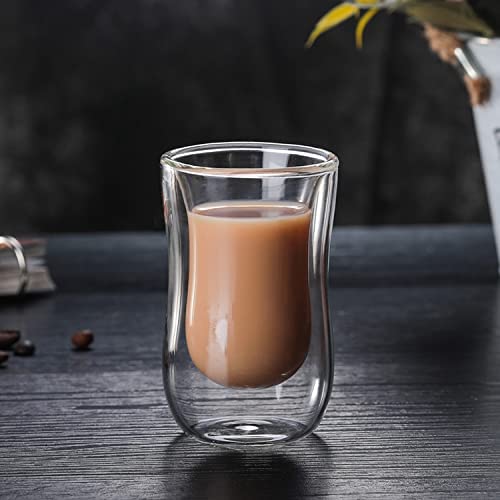 BLACKSTONE Double Wall Glass Tumbler Cups, suitable for coffee, coffee cups 2 pc set 100 ML #DG891